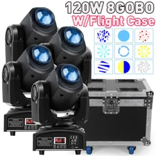 120W LED Moving Head Lights RGBW 8Gobo Beam Stage Spot Light DJ Disco DMX W/Case