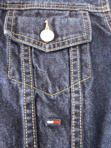 VINTAGE~TOMMY HILFIGER~Jean Jacket~Custom~PEACE SIGN~Girls M~Hippie Art! - Picture 10 of 10