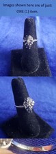 925 Sterling Silver Sapphire  Cubic Zirconia CZ Size 7 Cocktail Ring 25ri366