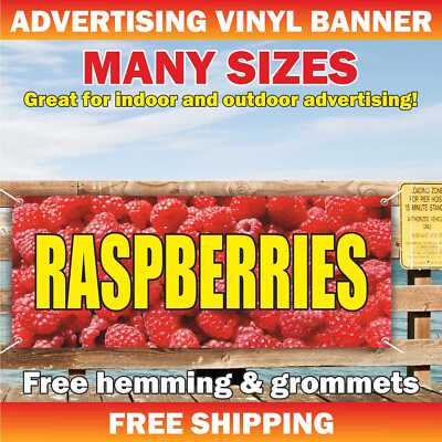 RASPBERRY Advertising Banner Vinyl Mesh Sign FRESH SQUEEZED ICE COLD LEMONADE