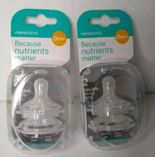 Nano Bebe Because Nutrients Matter Nipples 2Pks Extra Soft Silicone 0m Newborn