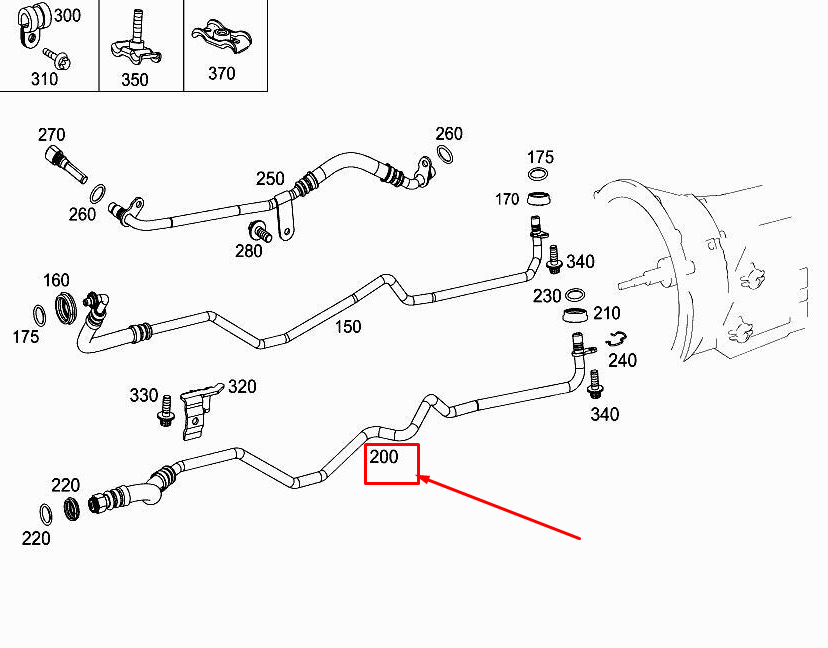MERCEDES-BENZ GLC X253 Engine Oil Return Line A2052706200