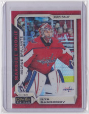 2018-19 OPC PLATINUM MARQUEE ROOKIE RED PRISM SP/199 ILYA SAMSONOV #165 CAPITALS