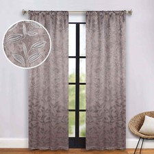 Bohemian Leaves Washable 36" Wide Room Darkening Blackout Curtains, Set of 2