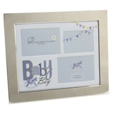 Silver Plated Baby Boy Blue Collage Photo Frame