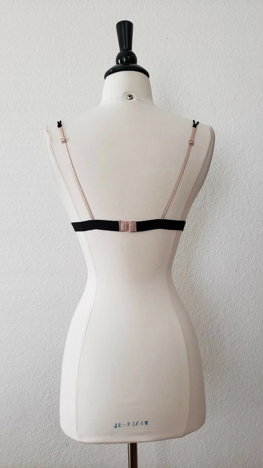 Sexy Bralette Anthropologie Nuevo Talla Mediana Grande Encaje Rosa Negro Delgado Foto 3 de 4