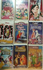 VHS 9 Disney Masterpiece Alice in Wonderland 3 Caballeros Mulan 101 Aristocats 
