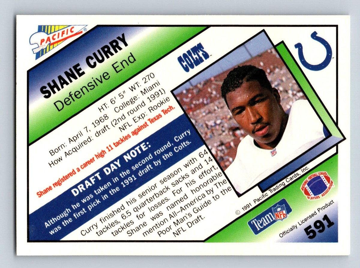 Shane Curry 1991 Pacific #591 Indianapolis Colts RC | eBay