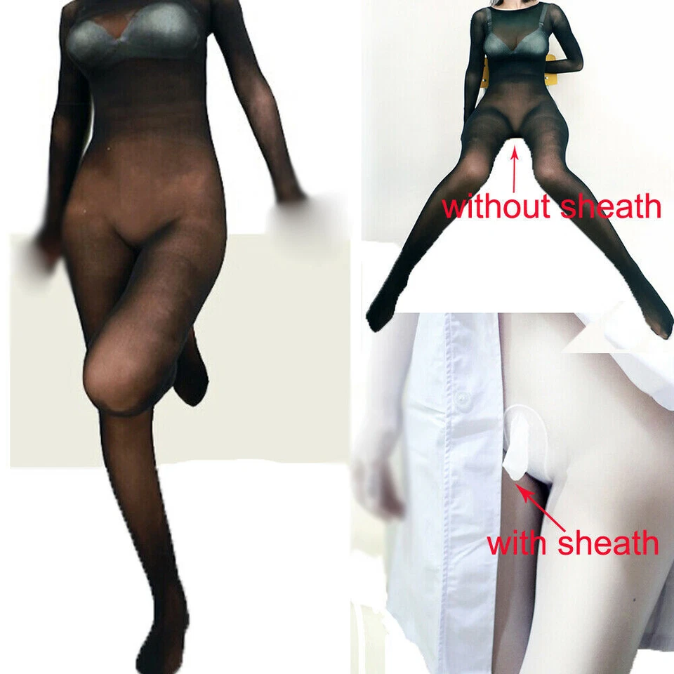 Body ultrafino unisex 360° de terciopelo sin costuras bodystocking traje de gato con guantes Foto 2 de 2