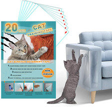 20Pack Cat Scratch Deterrent Tape, Cat Scratch Furniture Protector, Clear Double