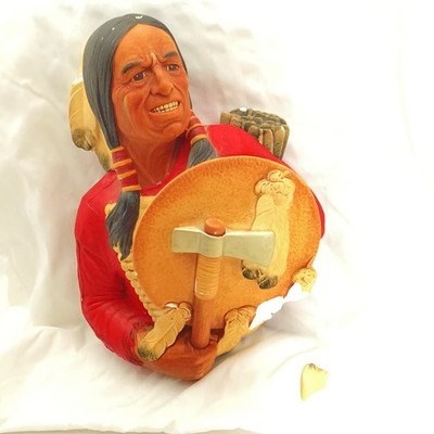 Vintage Bossons Chalkware Wall Mask, Cheyenne Character, 1967