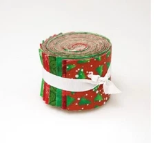 2.5 inch Christmas Basic  Jelly Roll 100% cotton fabric quilting strips 18 piece