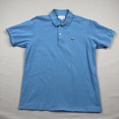 Lacoste Classic Fit Polo Shirt Mens M Blue 100% Cotton Croc Logo Short Sleeve