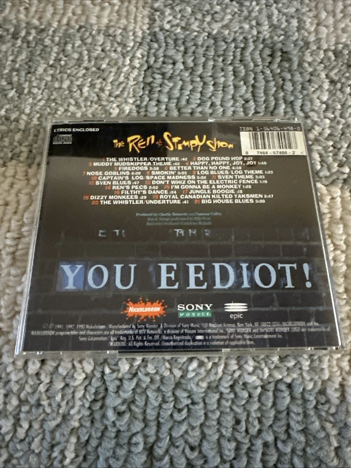 Ren & Stimpy: You Eediot CD, счастливая счастливая радость радость промо HYPE наклейка, Ex, 21 трек - Изображение 2 из 4