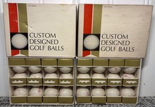2 Box of 12 NEW NOS VTG CUSTOM DESIGNED GOLF BALLS Marked Hartlaub Legs Co. USA