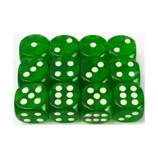 Koplow Dice d6 16mm Glow-in-the-Dark Spots Green (12) New