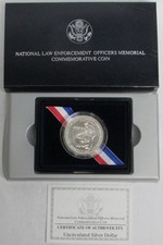 1997 P NATL LAW ENFORCEMENT OFFICERS MEMORIAL COMMEMORATIVE $1 UNC COIN OGP