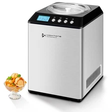 2.64QT Ice Cream Maker with Compressor, Largest Capacity Automatic Ice Cream ...