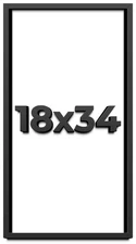 18x34 Shadow Box Frame Black | 1 inches Deep Real Wood Contemporary Shadowbox Di