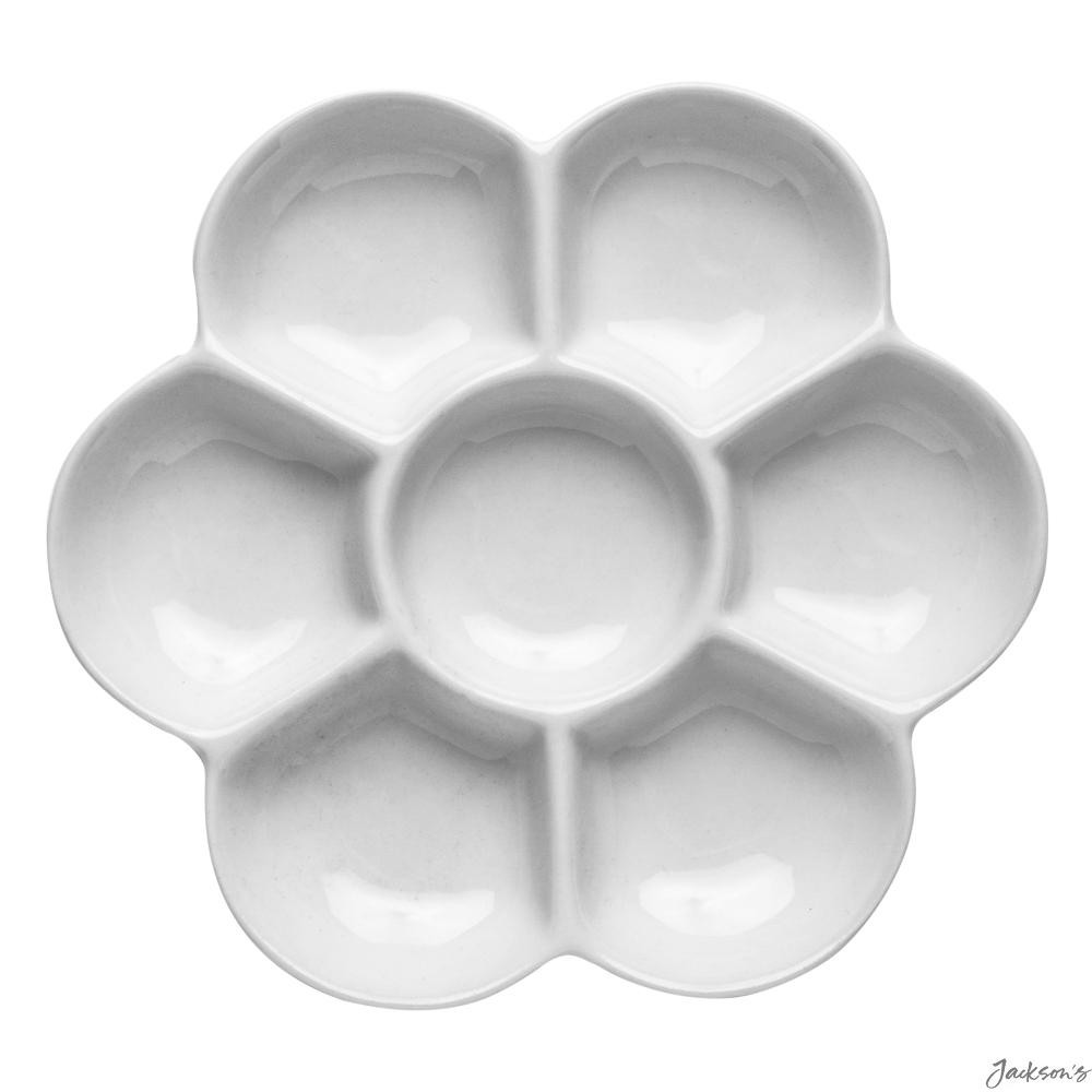 Jackson's : Ceramic Palette : Daisy 7 Well : 5in Diameter (Apx.13cm) : Durabl...