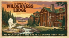 Walt Disney World Wilderness Lodge Resort Retro Travel Poster MATTE 11X17