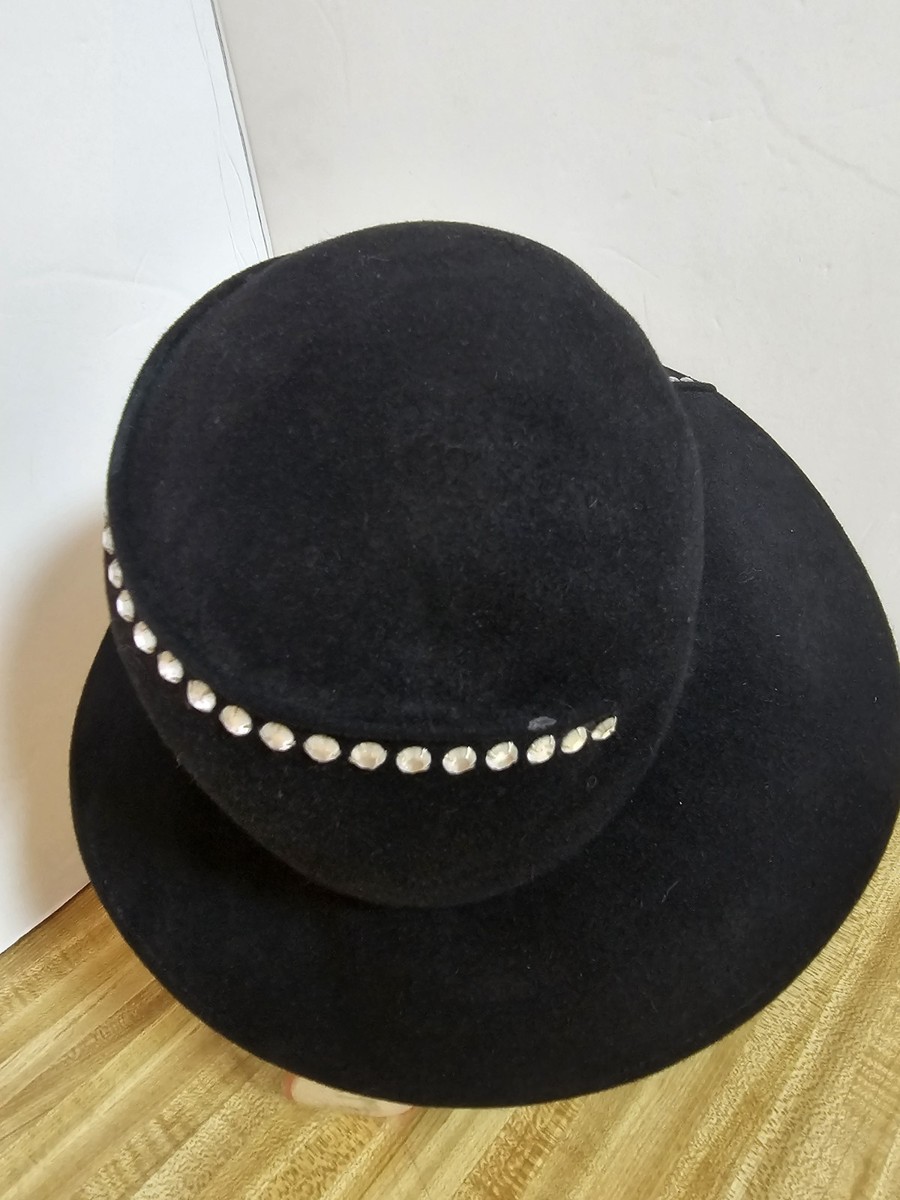 NWT Frank Olive Private Collection Lillie Rubin Black Wool Felt Rhinestone Hat Frank Olive Hats - Etsy main image 4