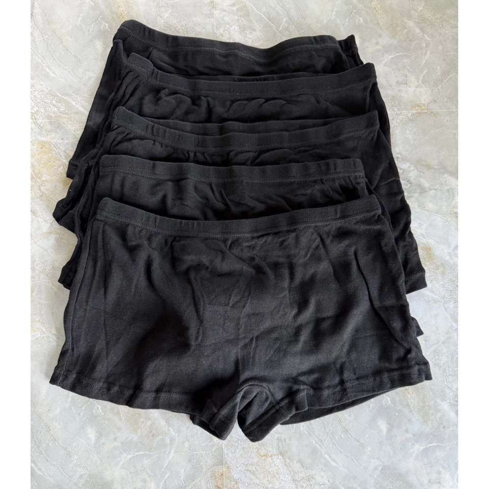 Black Cotton Shorts Girls Size 150 11-12yr Underwear Undershorts 5Pk - Image 2 of 4