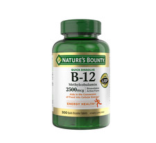 Nature's Bounty Vitamin B-12 2500 mcg, 300 Quick Dissolve Tablets