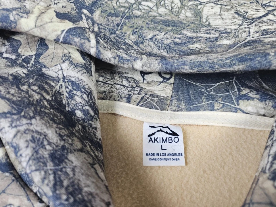 AKIMBO Club Real Tree Edge Camo Hoodie Jacket Men's Size L Full Zip Hunting USA - Image 4 of 4