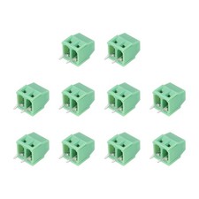 10Pcs 2 Pin PCB Mount Screw Terminal 3.5mm 0.14 Inch Pitch Green