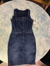 GUESS SmartGuess Denim Dress Womens XS Blue NWT Tencel Stretch W0YK83D42J1