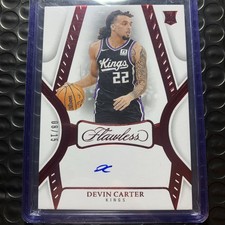 DEVIN CARTER 2024-25 FLAWLESS ROOKIE RUBY AUTOGRAPH KINGS RC AUTO /15 (FREE 🚢)
