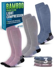 Bamboo Viscose Compression Socks for Women Men 3 Pairs Knee High Graduated