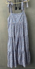 Madewell Tie-strap  Floral Dress cottage-core Boho Large Relaxed Casual Cotton