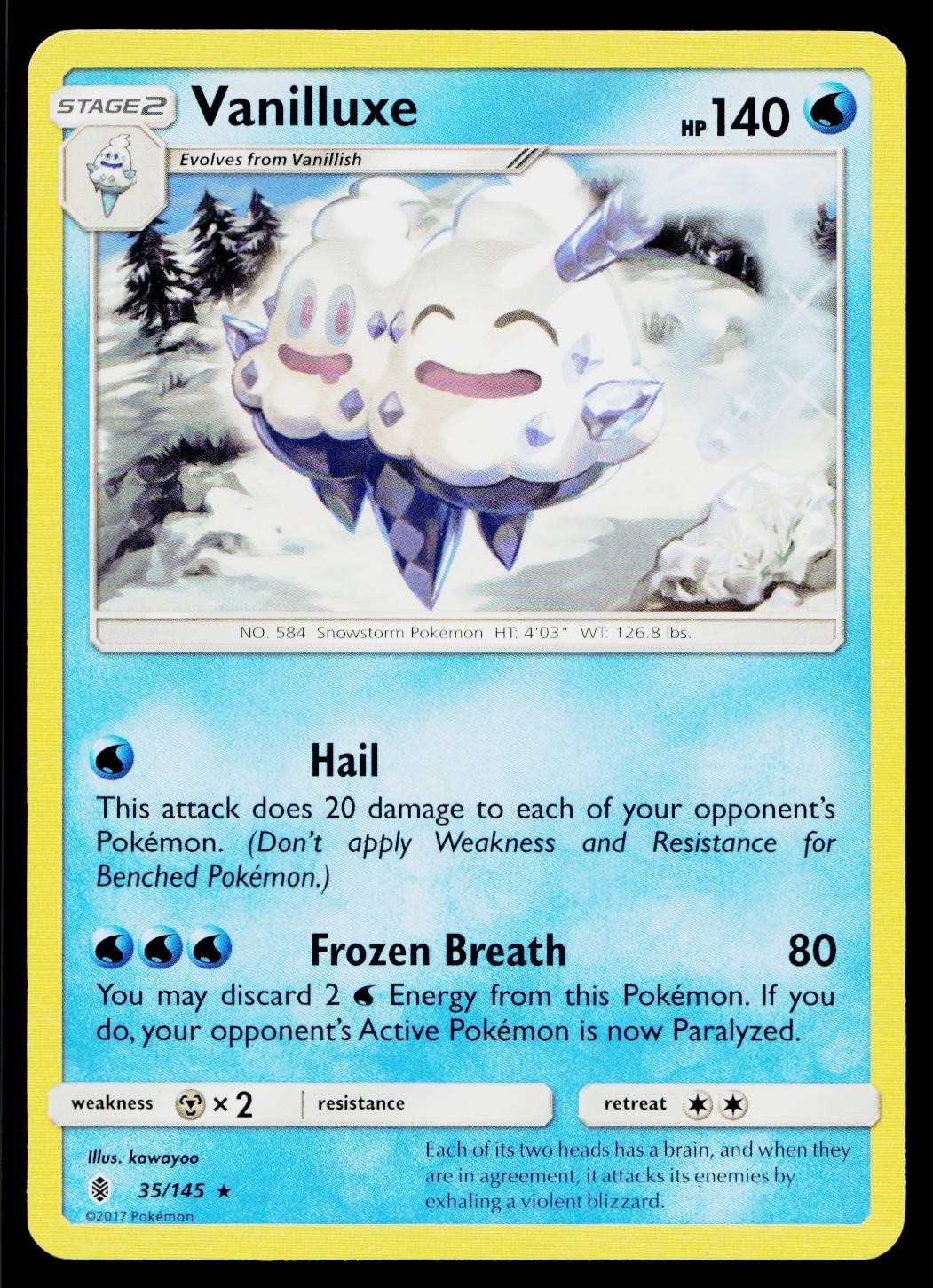 Vanilluxe 35/145 Rare Guardians Rising Pokemon Moderately Played