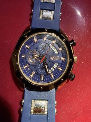 LIGE 1853 Dream Men's Watch Chronograph Quartz Blue Band New Battery Working