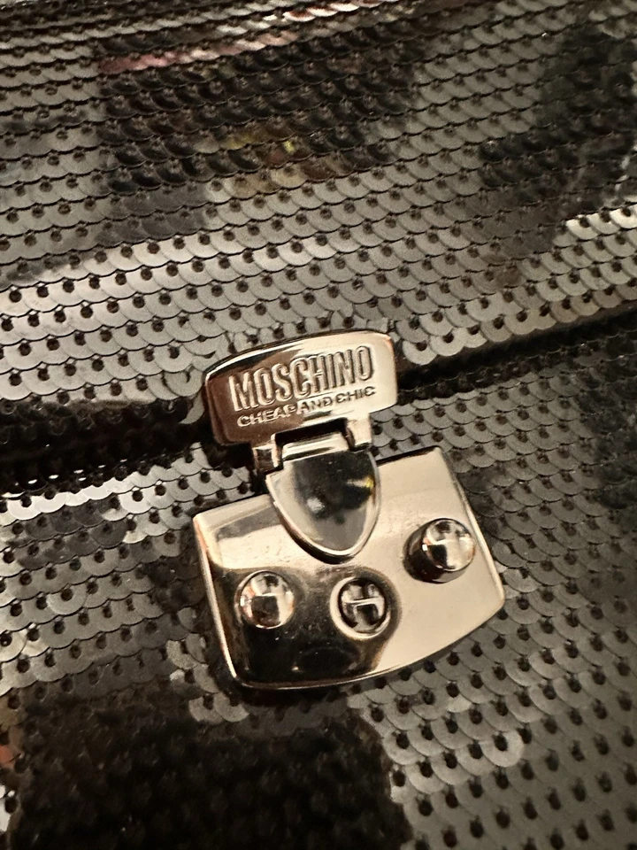 MOSCHINO Black Sequin Evening Clutch Bag Cheap And Chic - Image 2 of 4