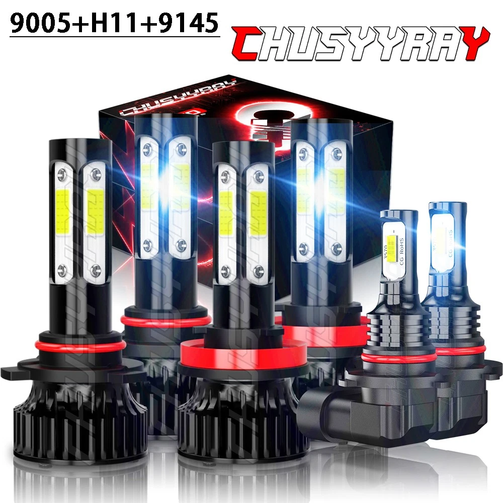 For Ford F150 2015-2021 LED Headlight +Hi/Lo Beam Fog Light Bulbs Combo White