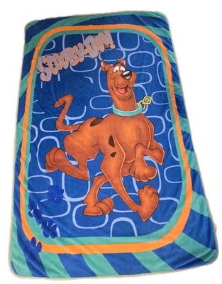 Scooby-Doo 大判ラグ ブランケット ラグマット ヴィンテージ USA製 Vintage Scooby Doo Large Blanket Green Blue Orange Bus Paw Print
