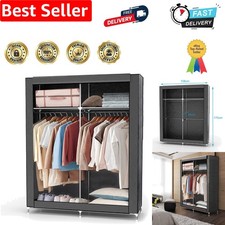 Space-Saving Mouse Grey Lockable Wardrobe 108 cm with Built-In Storage Solutions