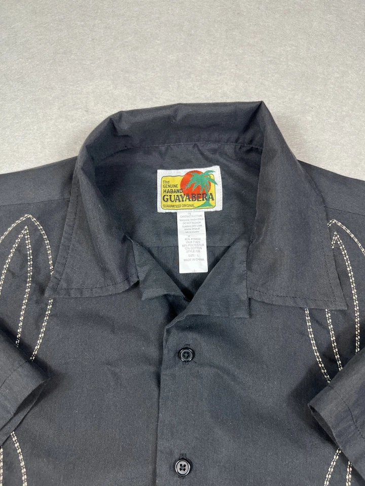 Рубашка Haband мужская L черная Guayabera вышитая короткий рукав повседневная - Изображение 4 из 4