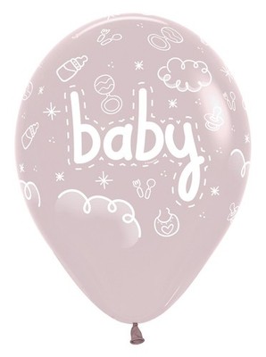 Baby 110 Pastel Dusk Rose 30cm 12 Inch 25 Stück Latex Luftballons Sempertex