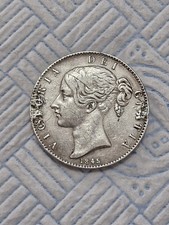 1845 Queen Victoria Young Head. 925 Silver Crown Coin VIII edge