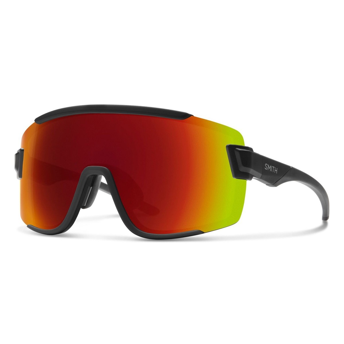 Smith Optics Wildcat Sunglasses Matte Black, Chromapop Red Mirror