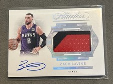 ZACH LAVINE 2024-25 PANINI FLAWLESS HORIZONTAL GAME-USED PATCH AUTO 01/25 KINGS