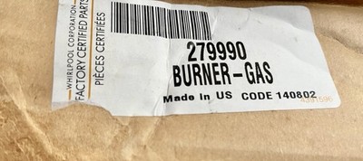 Whirlpool Gas Dryer Burner Assembly  279990