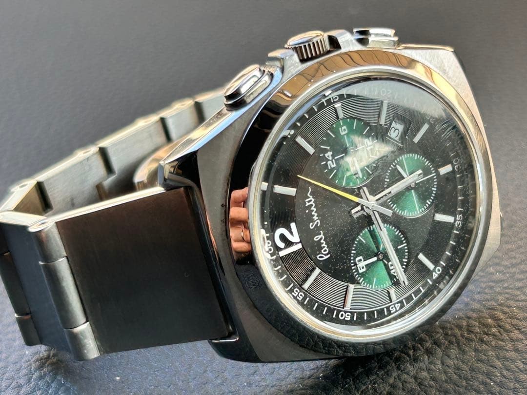 Paul Smith Final Eyes Chronograph Green Dial Quartz Stainless