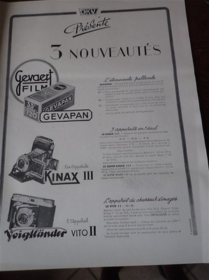 FOTO GKV GEVAERT KINAX III VOIGTLÄNDER VITO II Kneipe FRANKREICH ILLUSTRATION 1951 col