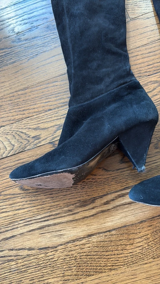 Sigerson Morrison Black suede vintage over the knee Women's Boots, 8, guc - Image 2 of 3