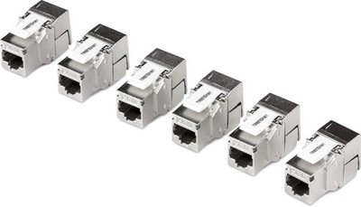 TRENDnet abgeschirmte Cat6A Keystone-Buchse? 6er Pack, 180? Winkelanschluss,